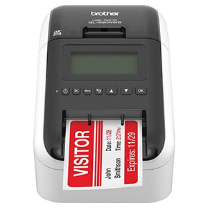 Brother QL-820NWBB Professional Ultra Flexible Label Printer with Wired, Wireless and Bluetooth Connectivity - 110 Labels Per Minute, 300 x 600 dpi, Backlit Monochrome LCD Display, Auto Cut