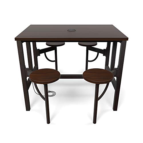 OFM 9004-WLT-WLT Model 9004 Endure Series Standing Height 4 Seat Table, 38'' Height, 31.25'' Width, 47.625'' Length, Walnut