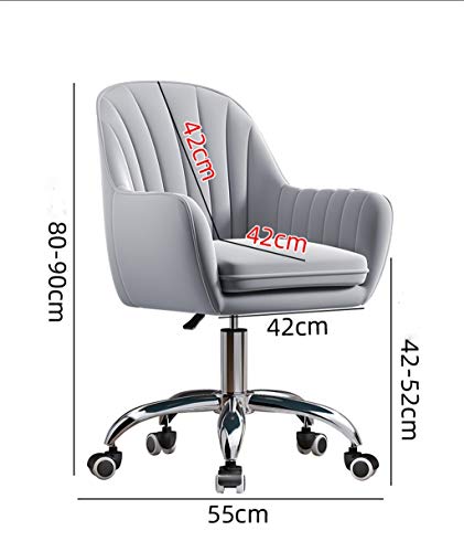 Computer Chair with Metal Feet Suede Upholstered Office Chair Sofa Chair Suitable for Home Office and Meeting Room Gray Pink (Color : Lavender)