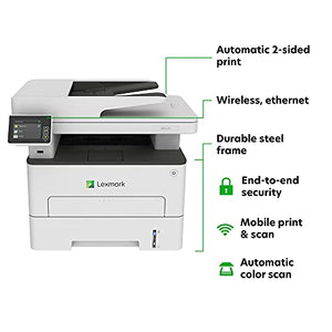 Lexmark MB2236i Multifunction Wireless Monochrome Laser Printer with A 2.8 Inch Color Touch Screen, Standard Two-Sided Printing, Cloud Fax Capability (18M0751) (Renewed)