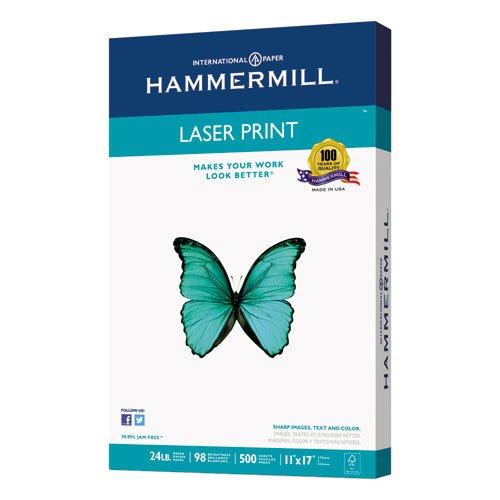 Wholesale CASE of 10 - Hammermill Laser Print Paper-Laser Print Paper, 24 lb., 98GE, 11"X17", 500 SH/RM, WE