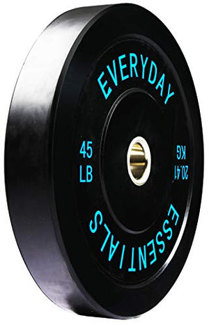 BalanceFrom Everyday Essentials Color Coded Olympic Bumper Plate Weight Plate with Steel Hub