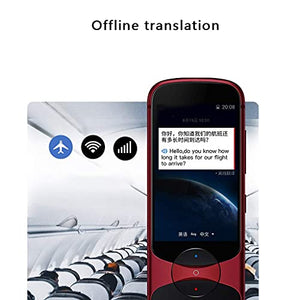 UsmAsk Language Translator Device - Offline Translation in 9 Languages - 4 Microphone Array - Smart Handheld Instant Digital Voices Translator (Red)