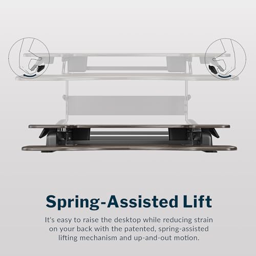 Vari VariDesk Pro Plus 36 - Standing Desk Converter - Adjustable Computer Desk Riser - Espresso Wood