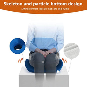 LSTQPK Work Chair Cushion with Butt and Back Support for Tailbone Pain Relief - Blue, Plus Size Office Chair Seat Cushion