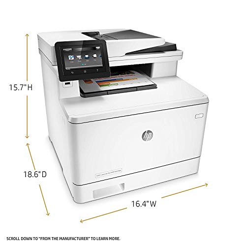 HP Laserjet Pro M477fdn Multifunction Color Laser Printer with Built-in Ethernet & Duplex Printing (CF378A) (Renewed)