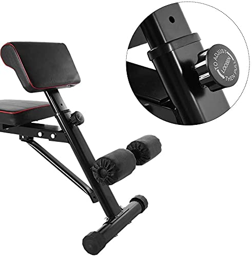 CJGJX Men's and Women's Fitness Weight Bench for Full Body Workout,Foldable Bench Press Fitness Core Strength Training Equipment,Home/Gym Height Adjustable Incline Decline Dumbbell Bench