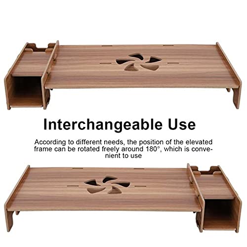 YFSDX Wooden Computer Monitor Stand Riser Desktop Storage Shelf Laptop Stand Organizer Monitor Holder for Home Office Supplies