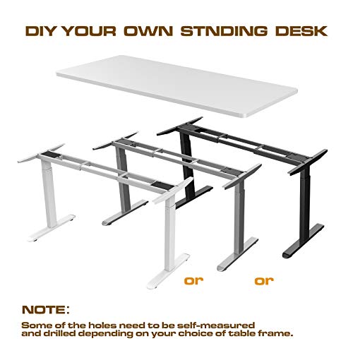 AIMEZO Height Adjustable Desk Electric Sit Stand Desk Home Office Standing Desk with Table (Grey Frame + 47" x 27.56" White Tabletop)