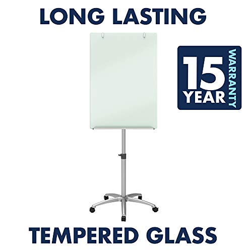 Quartet Easel, Magnetic, Glass Whiteboard, 3' x 2', Adjustable, Portable, Flip Chart Holder, Infinity (ECM32G)