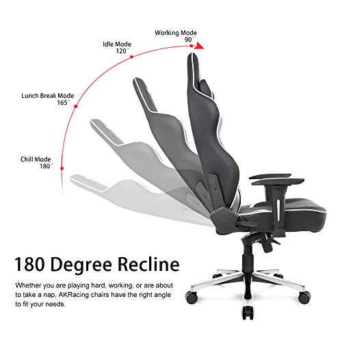 AKRacing Masters Series Max Gaming Chair with Wide Flat Seat, 400 Lbs Weight Limit, Rocker and Seat Height Adjustment Mechanisms with 5/10 Warranty