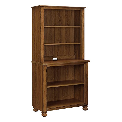 Ameriwood Home 9662096COM San Antonio Veneer Wood Bookcase, Medium Brown
