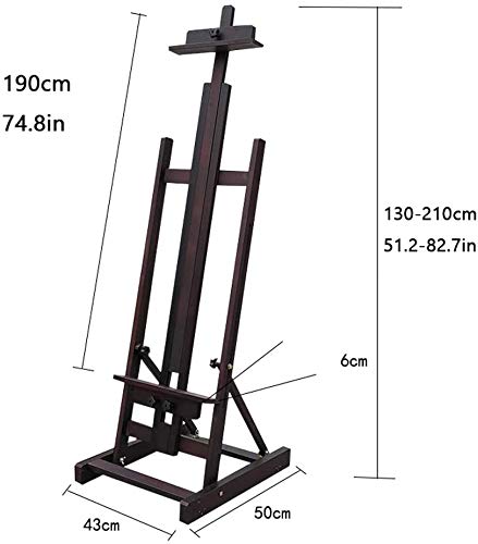 Studio Easel Painting Stand Easel Beech Floor-Standing Indoor Art Easel Height Adjustable Large Studio Easel Artist Storage Painting Easel