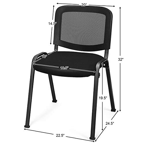 Giantex Set of 5 Conference Chairs with Foot Pads, Executive Lobby Reception Chairs - 5 Pack, Black