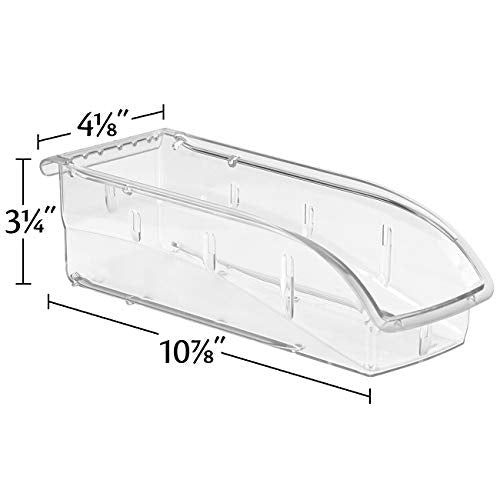 Akro-Mils 305A5 Insight Ultra-Clear Hanging and Stacking Plastic Storage Bin, (10-7/8-Inch x 4-1/8-Inch x 3-1/4-Inch), Clear, (12-Pack)