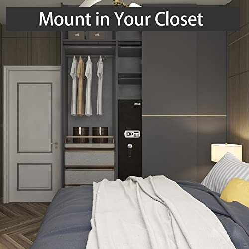 AEGIS Rifle Gun Safe, Quick Access 5 Gun Gun Storage with Separate Ammo Pistol Lock Box (Stores Pistols, Cash & More), Long Gun Safe Rifle Shotgun Security Safe for Home (Portable Operation)