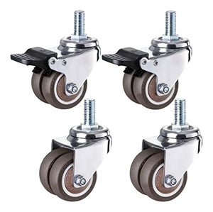 IkiCk Industrial Furniture Casters Swivel Stem Casters - Heavy Duty Rubber Wheel - Double Castor - Universal Color and Size