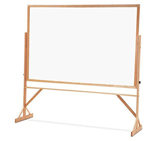 Quartet Standard Melamine Reversible Whiteboard, 4 x 6 Feet, Includes Accessory Rail, Oak Frame (WMR406)