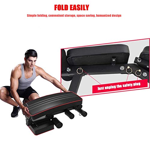 DLWDMRV Fitness multifunctional dumbbell bench Adjustable Weight Bench Press, Utility Barbell Lifting Press Exercise Foldable Workout Bench for Home Strength Training Multi-Function Flat Incline Decli