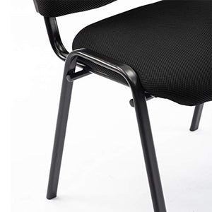 CIMOO Stackable Chairs, Mesh-Cushion, Black, 5PCS