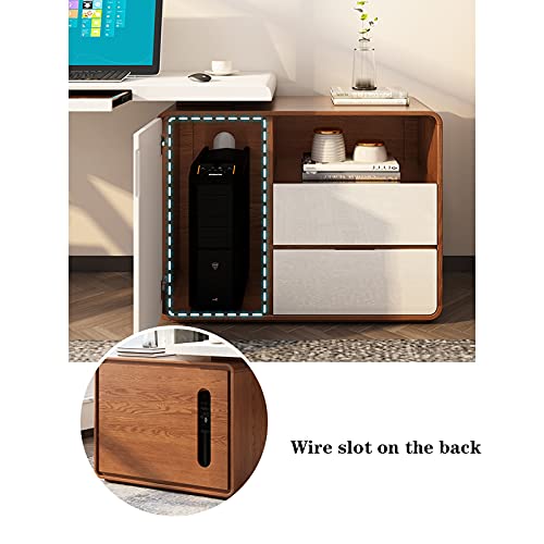 Multifunctional Computer Desk with Bookshelf, Rotatable Locker, and Hidden Keyboard Tray - 1.2m