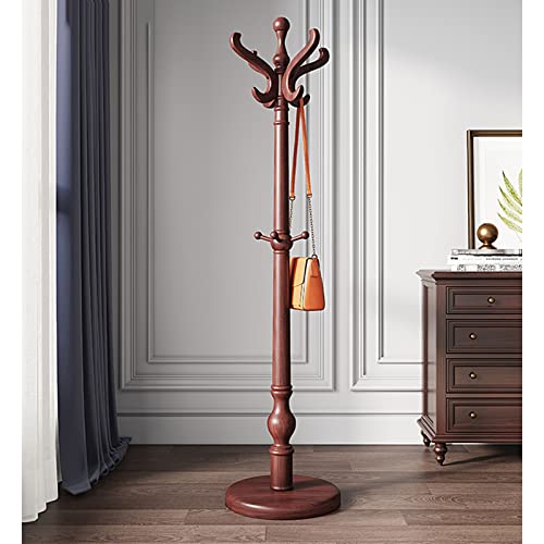 BinOxy Freestanding Coat Rack All Wood Hanging Clothes Rack - Chinese Living Room Indoor Coat Stand/Coat Racks
