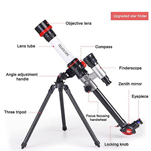 KSEMOTI Astronomical Telescope for Kids & Beginners, 60mm Professional Stargazing Optical Lens High-Definition Magnification Telescope Science Kit Toys with Tripod and 20/30/40x Eyepieces