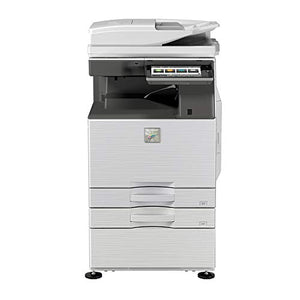 Sharp MX-M5070 Tabloid-Size Monochrome Laser Multi Function Printer - 50ppm, Copy, Print, Scan, Auto Duplex, Network-Ready, 2x550 Sheets Drawers, Stand, Center Exit Tray