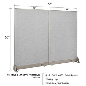 GOF Freestanding Office Partition, Large Fabric Room Divider Panel - 72" W x 60" H