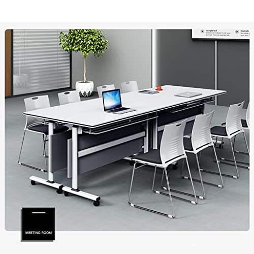 Foldable Meeting Table Set of 3 with Modesty and Lockable Wheels