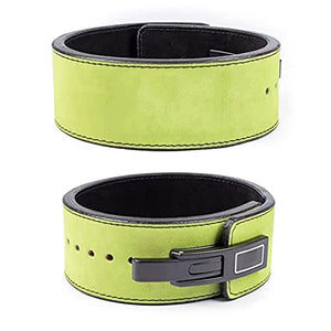 Strength Training Equipment Weight Belts Weightlifting Belt Professional Sports Support Belt Made of Leather Unisex Two-Color Deadlift Protective Belt Fitness Accessories (Color : Green, Size : 92CM)