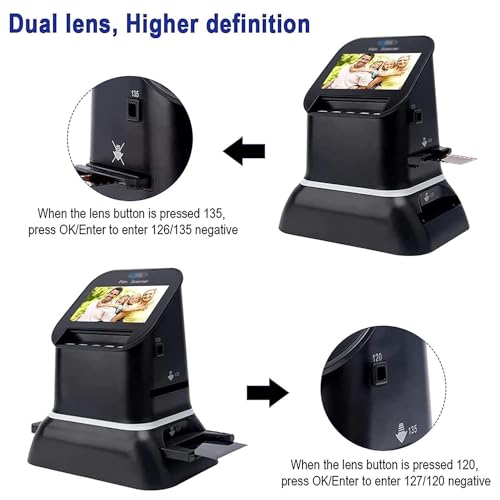 BAIXDM Film and Slide Scanner with 4.3” LCD Screen, 22MP Digital Converter