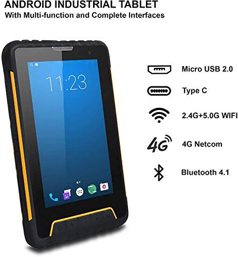 GAOTek Handheld Rugged Industrial Tablet with Zebra 1D 2D Array Imager Barcode Scanner Android 6.0 Support Wireless WiFi 4G LTE NFC RFID Reader, IP67 Rugged Tablet, 7 Inch Screen -TABLET-102 -AD