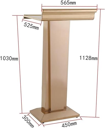 SMuCkS Wood Podium Lectern Portable Floor Sound Lectern - Gold, Size Black