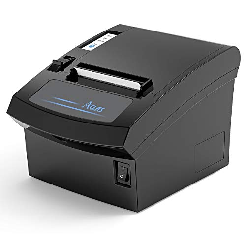ACLAS 3'1/8 Thermal Receipt Printer 80mm w/Auto Cutter Cash Drawer ESC/POS Windows for Bill POS Receipt Printers (10 inches/sec, USB + Ethernet Serial Port)