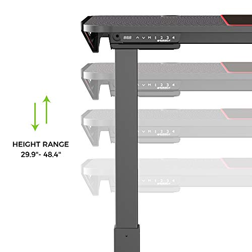 Eureka Ergonomic Standing Desk 61", Electric Height Adjustable L Shaped Corner Desk Home Office Standing Computer Desk Modern Workstation Writing Desk Table with Free Large Mouse Pad, Black Left Side