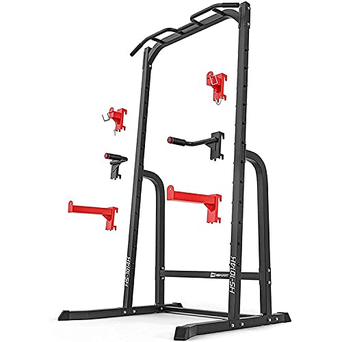 Bueuwe Power Tower Adjustable Height Workout Pull Up & Dip Station Multi-Function Home Gym Strength Training Fitness Equipment