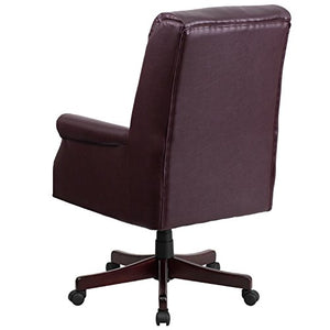 Flash Furniture High Back Pillow Back Burgundy Leather Executive Swivel Chair with Arms