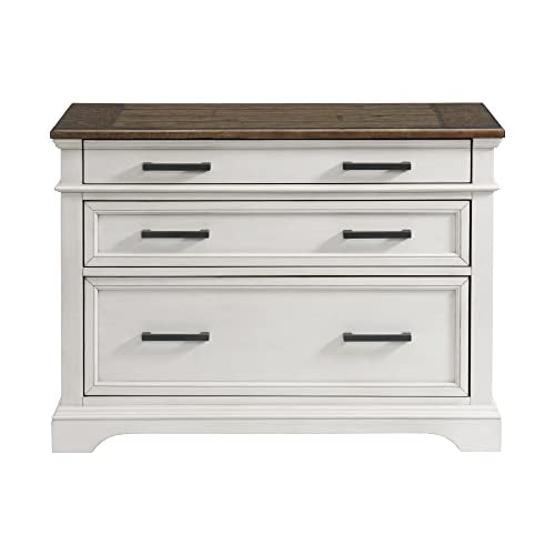 Intercon Drake Home Office Lateral File Cabinet, Rustic White & French Oak - Intercon Furniture