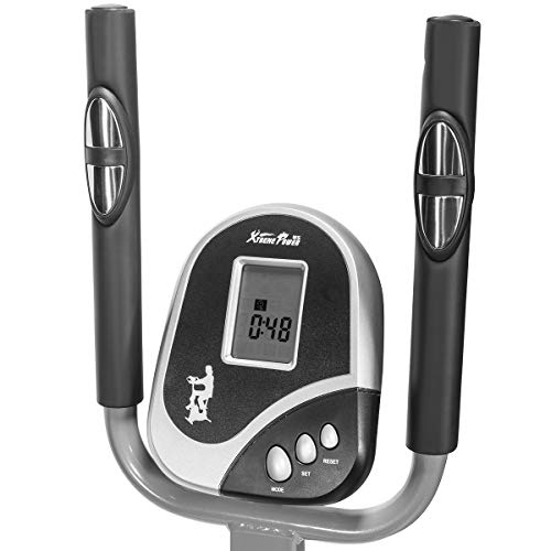 XtremepowerUS 2 in 1 Elliptical Fan Bike Dual Cross Trainer Machine Exercise Workout Home Gym LCD Monitor Heart Rate Sensor