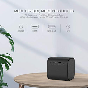 Mini Projector, APEMAN Portable DLP Video Projector, Full HD 1080P Supported, Built-in Battery with Bluetooth Stereo Speakers, Compatible with Laptop/TV Box/PS4/Phone for Home/Outdoor Entertainment