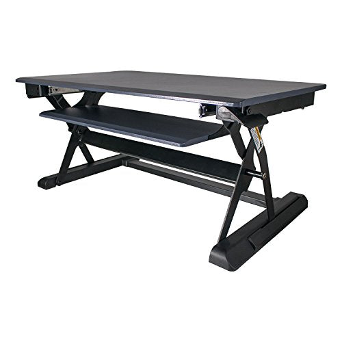Heyesk Height Adjustable Standing Desk Converter Riser-Portable Desktop 37" Stand Up Workstation(Grey)