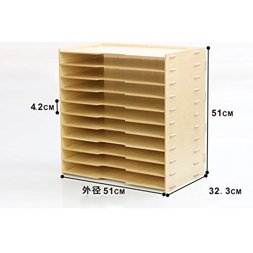 Wooden Multi-Layer File Holder Office Paper Information Frame Printer Storage Folder Data Frame Rack