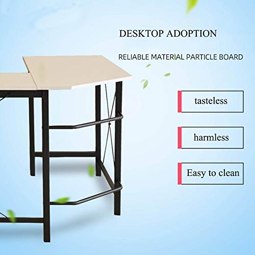 hongyang L Shaped Desk, Round Corner Computer Desk Gaming Table Workstation for Home Office, PC Laptop Writing Study Desk(168x125x72cm)