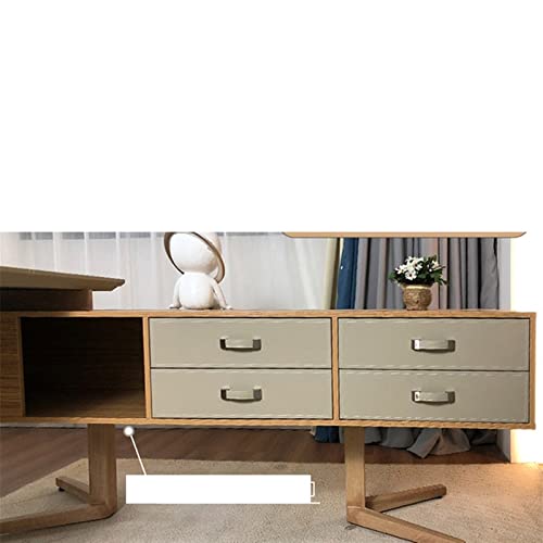 TAPIVA Executive Desk Veneer Boss Table Solid Wood - Cream Color