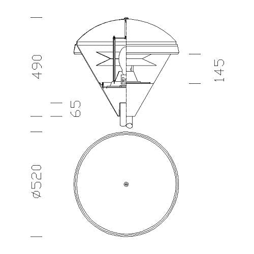 Disano 1514 Clima Zona 1 Anthracite head-pole Luminaire E27 70W Clear Glass cover
