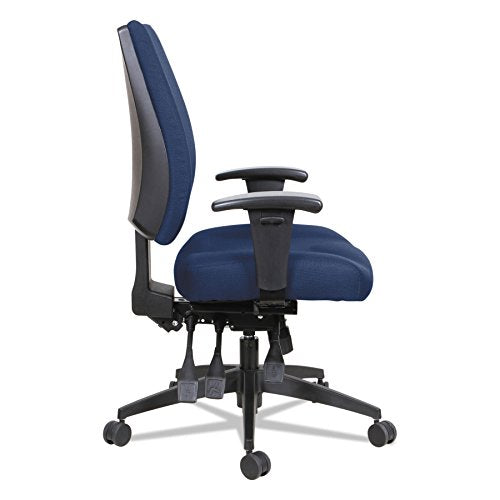 Alera ALEHPM4202 Wrigley Series High Performance Mid-Back Multifunction Task Chair, Blue