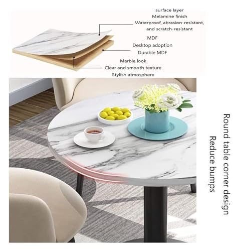 DioOnes Table Set with Office Table, Chair Set, and Round Dining Table - 1 Table 3 Chairs