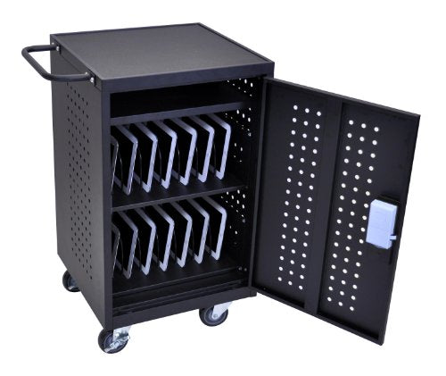 LUXOR LLTM30-B-RFID Tablet Computer Charging Station, 36.75" H x 26" W x 20.25" D, Black
