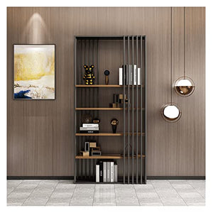HARAY Simple Floor-to-Ceiling Wrought Iron Bookshelf (Color: B, Size: 90cm)